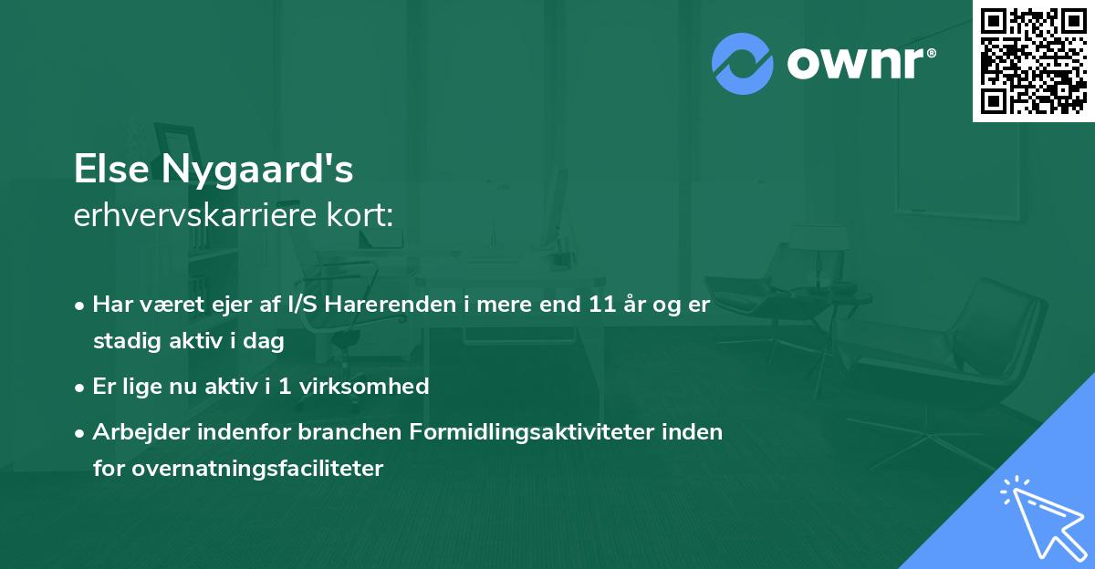 Else Nygaard's erhvervskarriere kort