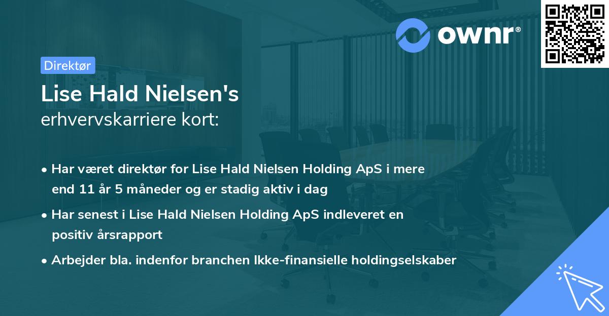Lise Hald Nielsen's erhvervskarriere kort