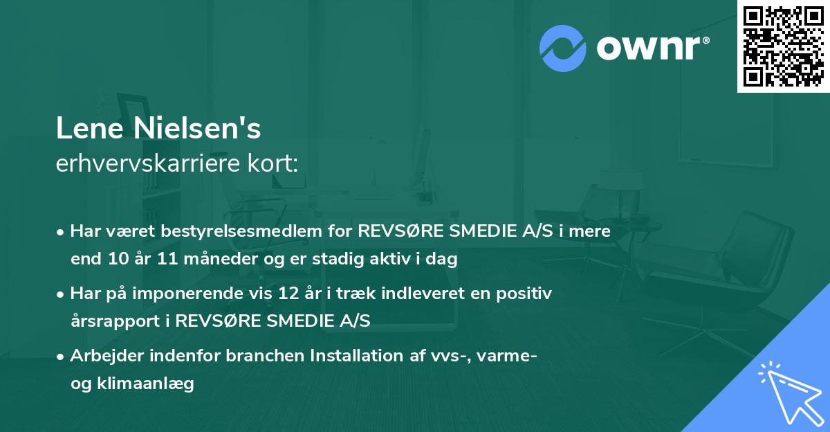 Lene Nielsen's erhvervskarriere kort