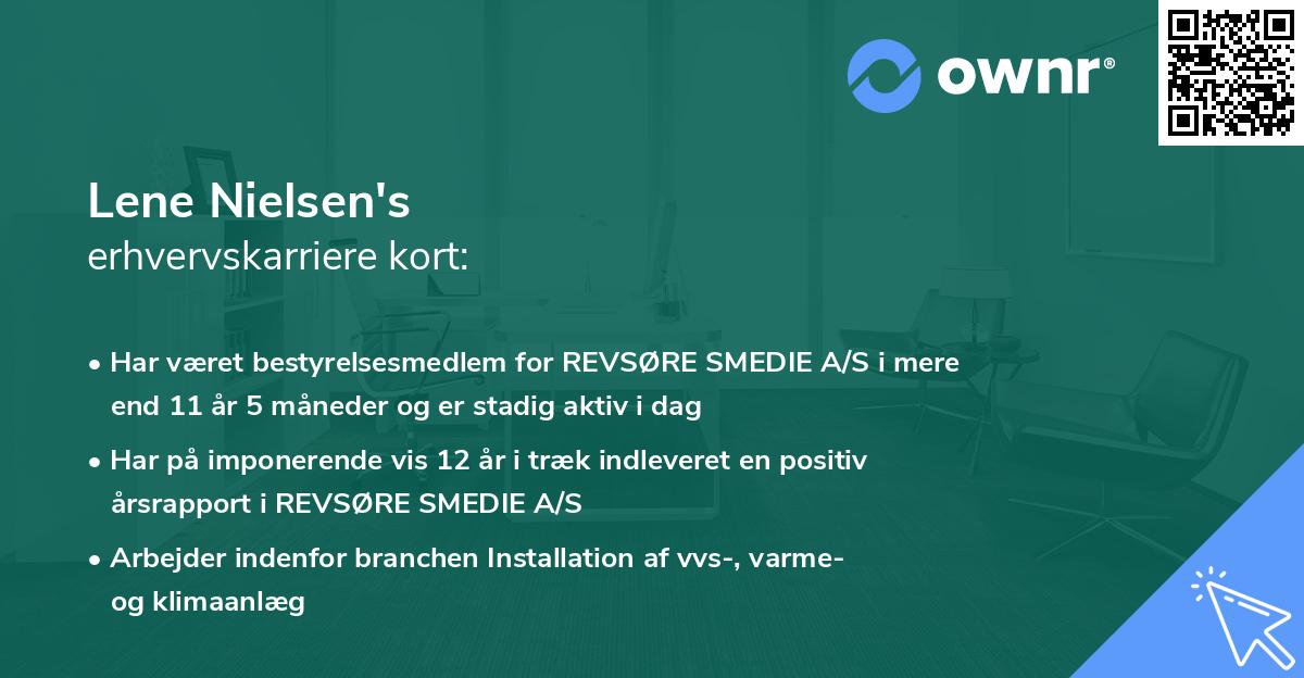 Lene Nielsen's erhvervskarriere kort
