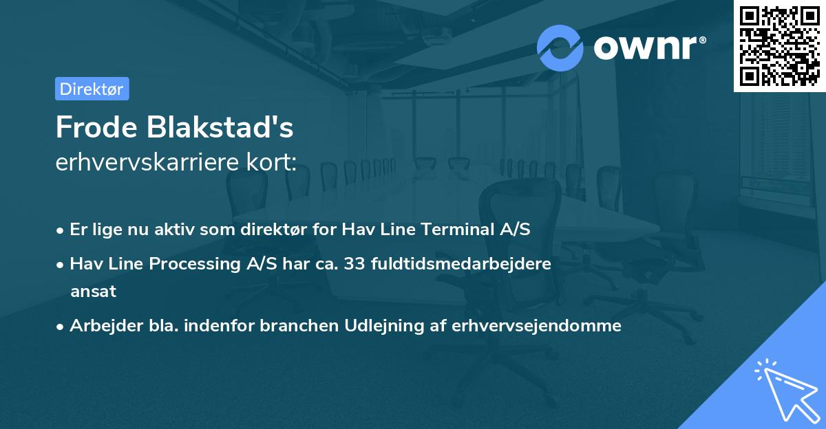Frode Blakstad's erhvervskarriere kort