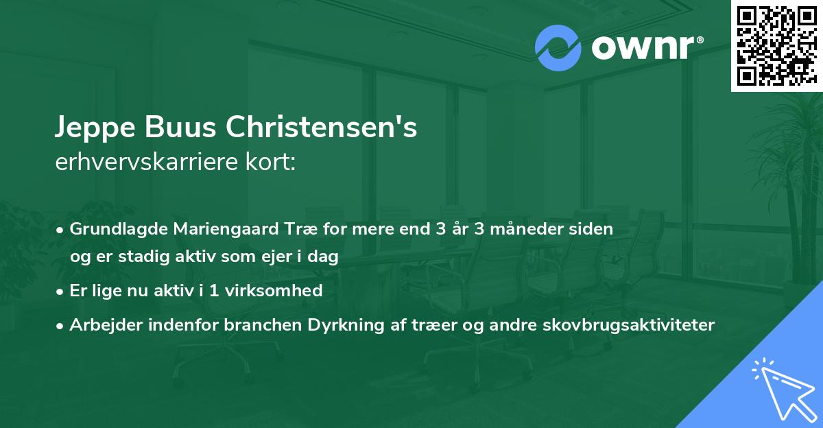 Jeppe Buus Christensen's erhvervskarriere kort