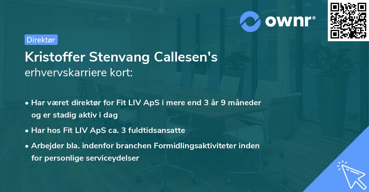 Kristoffer Stenvang Callesen's erhvervskarriere kort