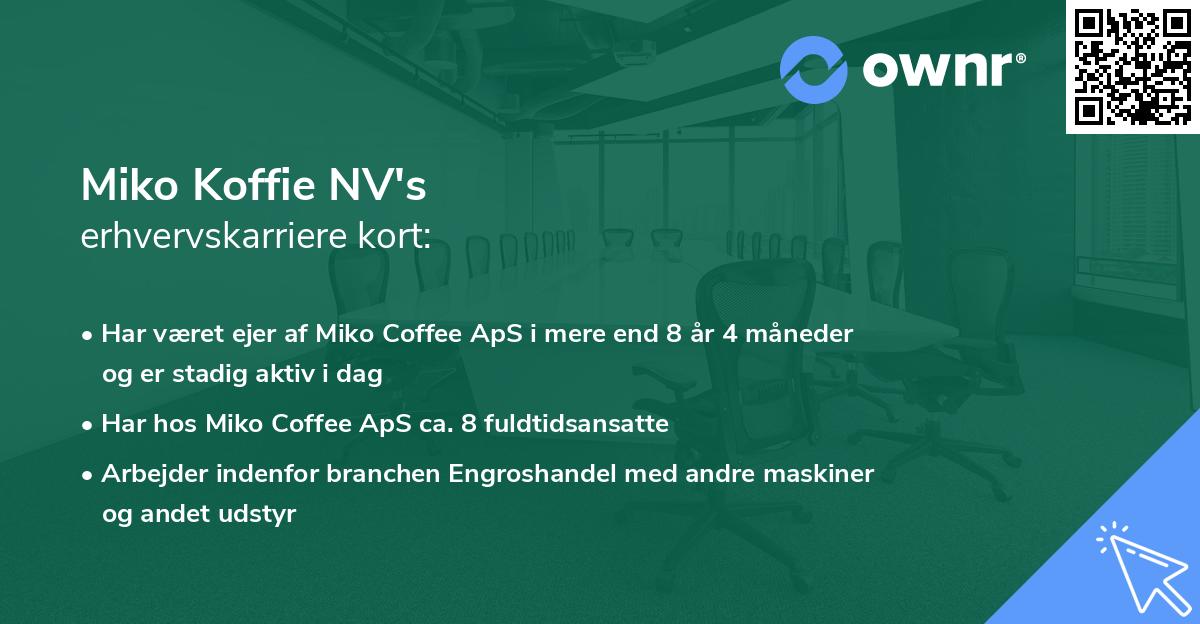 Miko Koffie NV's erhvervskarriere kort