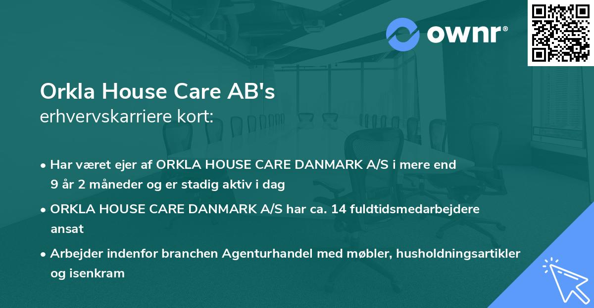 Orkla House Care AB's erhvervskarriere kort
