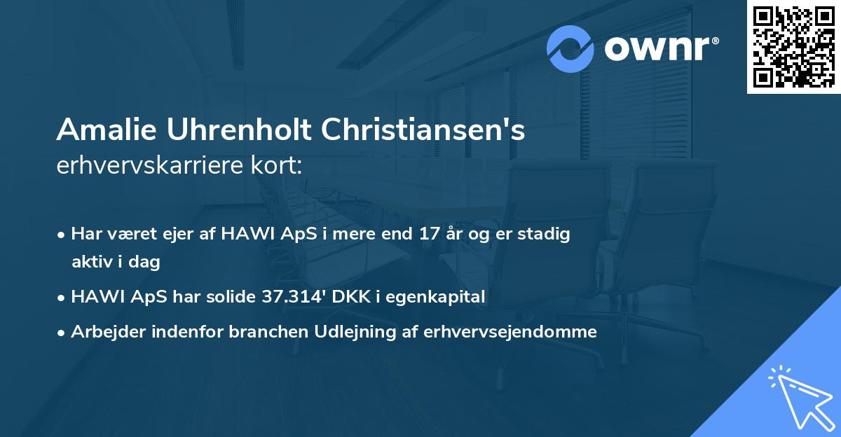Amalie Uhrenholt Christiansen's erhvervskarriere kort