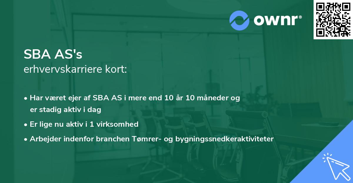 SBA AS's erhvervskarriere kort