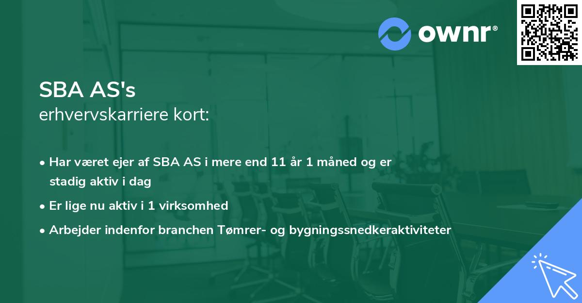 SBA AS's erhvervskarriere kort