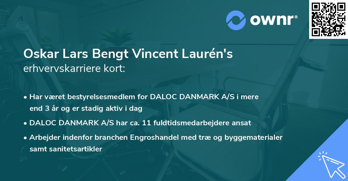 Oskar Lars Bengt Vincent Laurén's erhvervskarriere kort