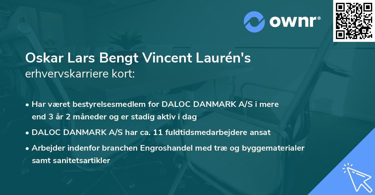 Oskar Lars Bengt Vincent Laurén's erhvervskarriere kort