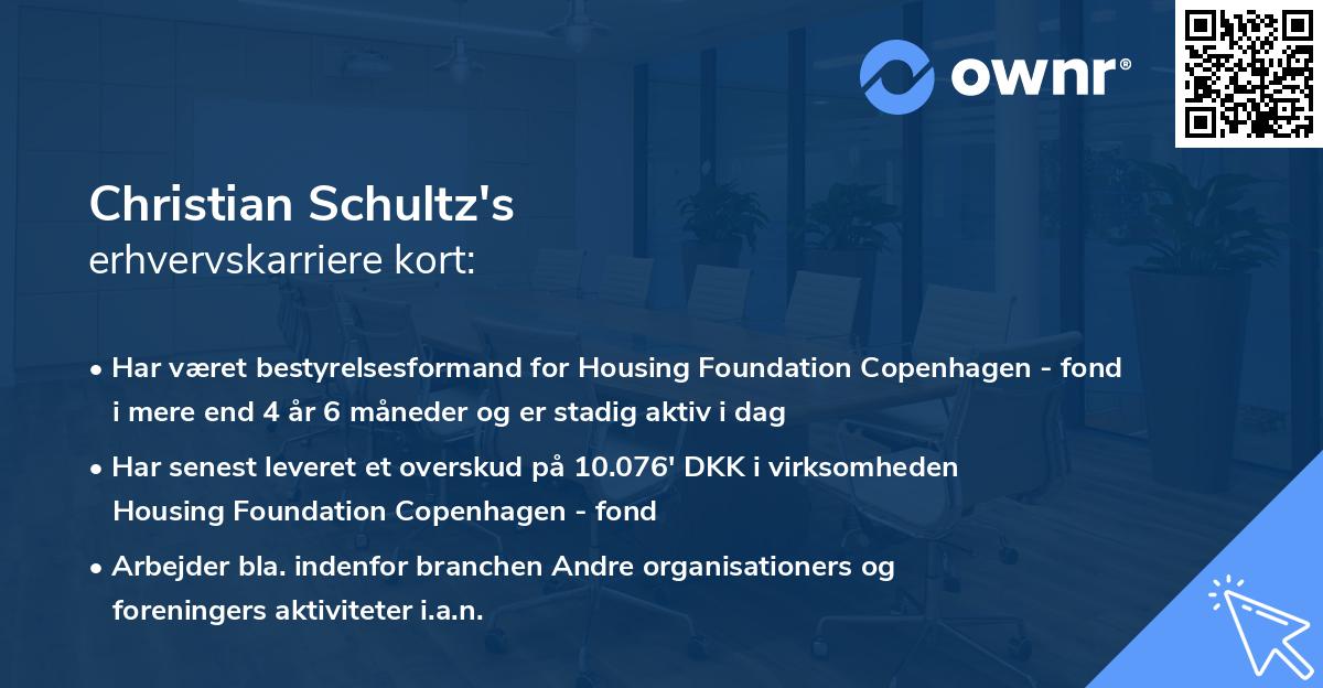Christian Schultz's erhvervskarriere kort