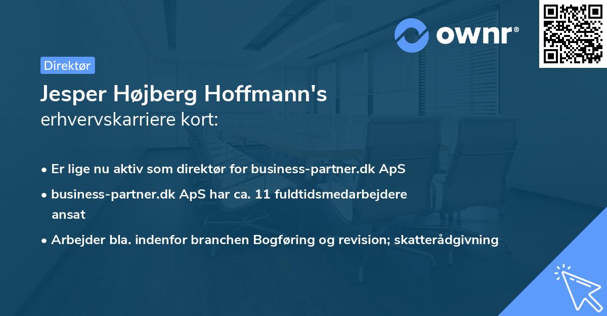 Jesper Højberg Hoffmann's erhvervskarriere kort