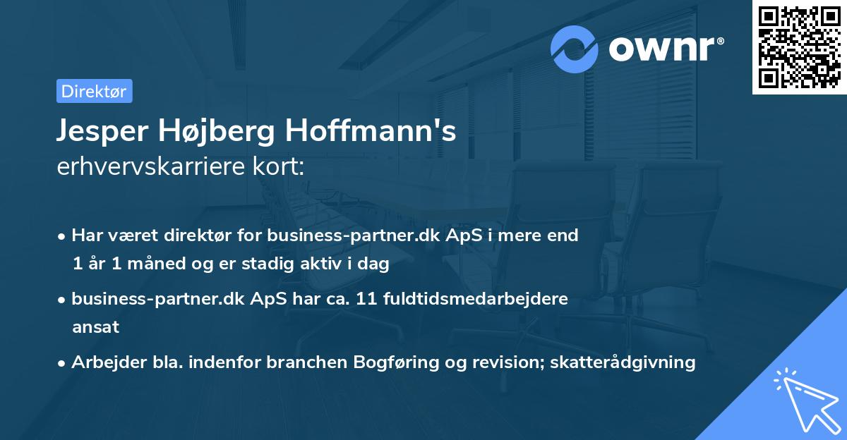 Jesper Højberg Hoffmann's erhvervskarriere kort