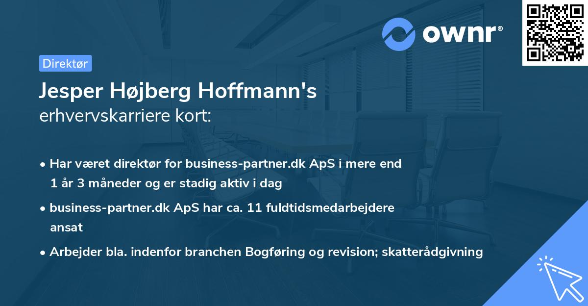 Jesper Højberg Hoffmann's erhvervskarriere kort