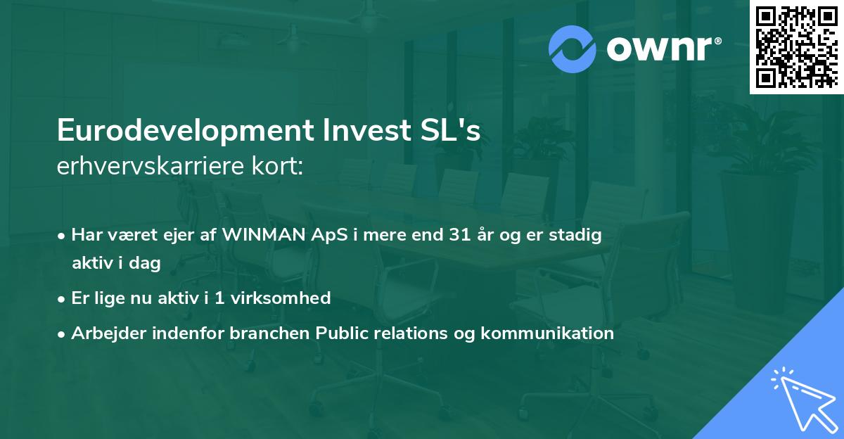 Eurodevelopment Invest SL's erhvervskarriere kort
