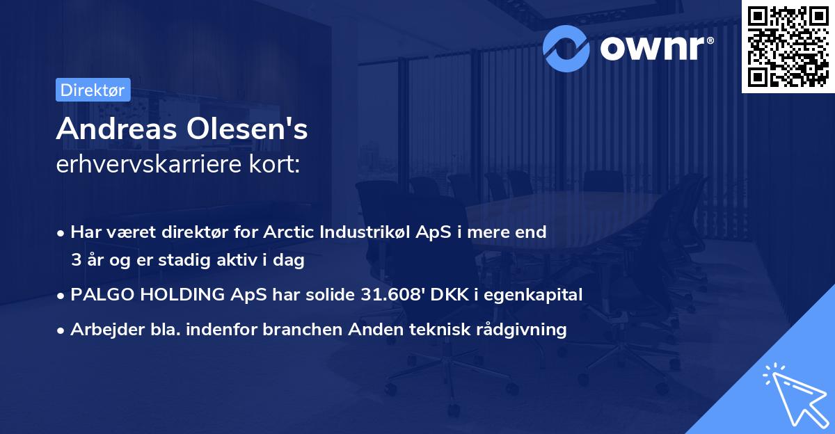 Andreas Olesen's erhvervskarriere kort