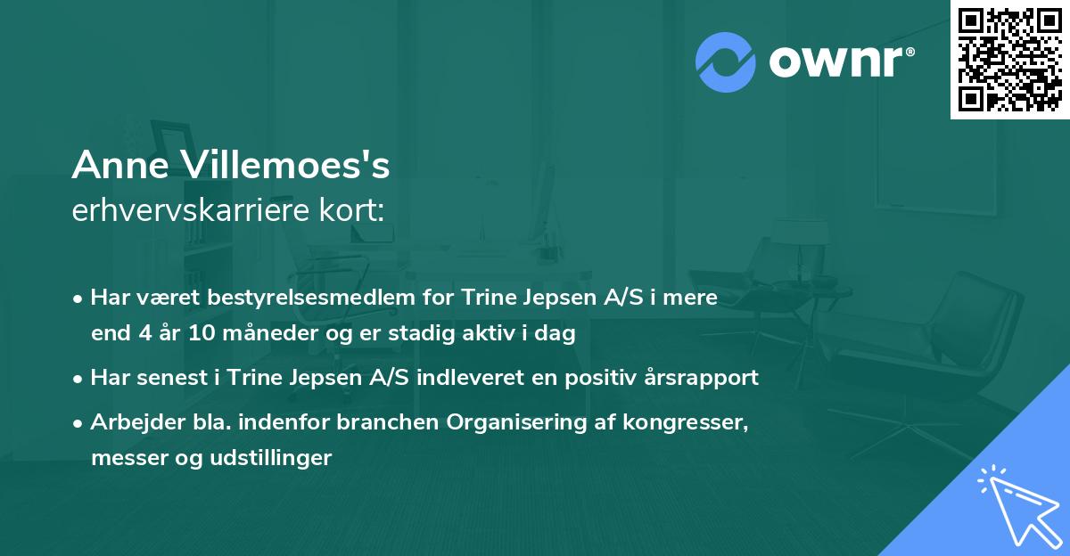 Anne Villemoes's erhvervskarriere kort
