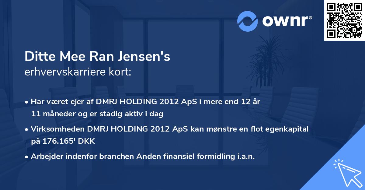 Ditte Mee Ran Jensen's erhvervskarriere kort