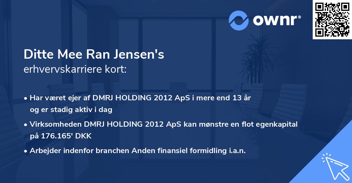 Ditte Mee Ran Jensen's erhvervskarriere kort