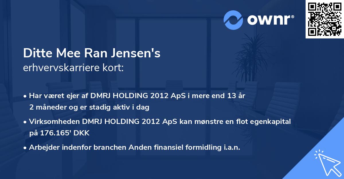 Ditte Mee Ran Jensen's erhvervskarriere kort