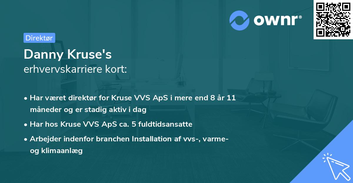 Danny Kruse's erhvervskarriere kort