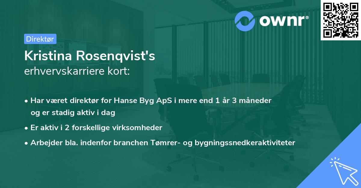 Kristina Rosenqvist's erhvervskarriere kort