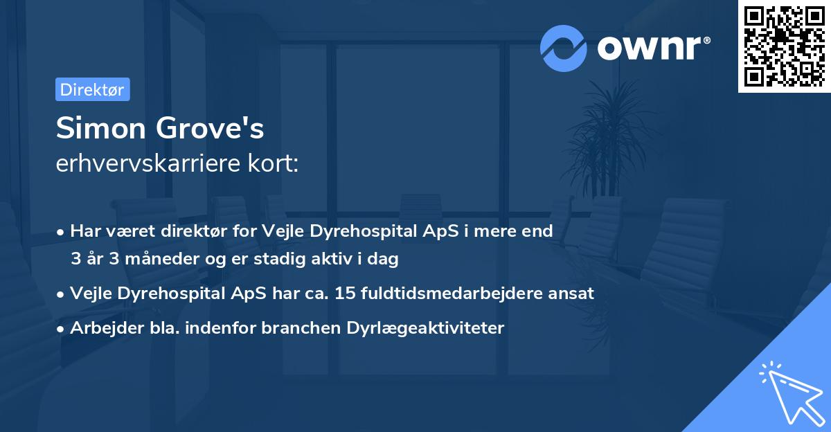 Simon Grove's erhvervskarriere kort
