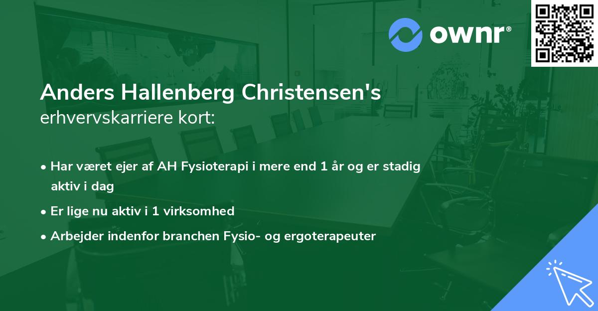 Anders Hallenberg Christensen's erhvervskarriere kort