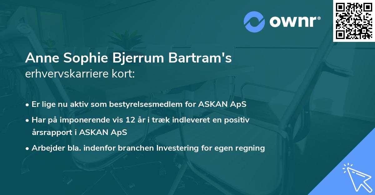 Anne Sophie Bjerrum Bartram's erhvervskarriere kort