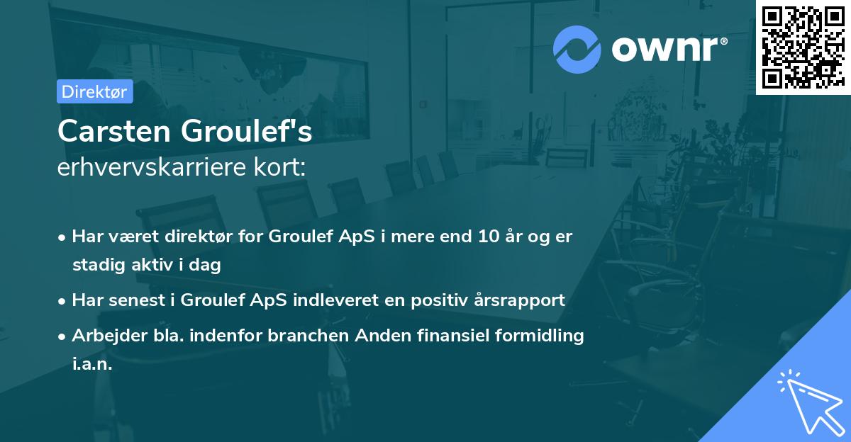 Carsten Groulef's erhvervskarriere kort