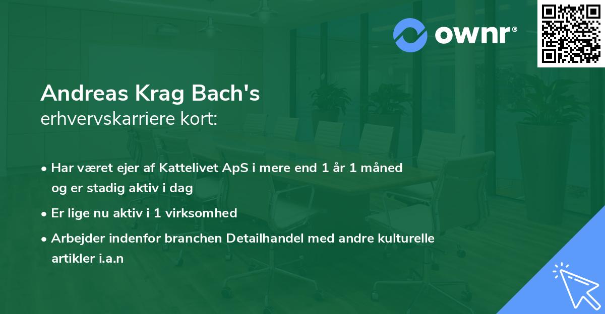 Andreas Krag Bach's erhvervskarriere kort
