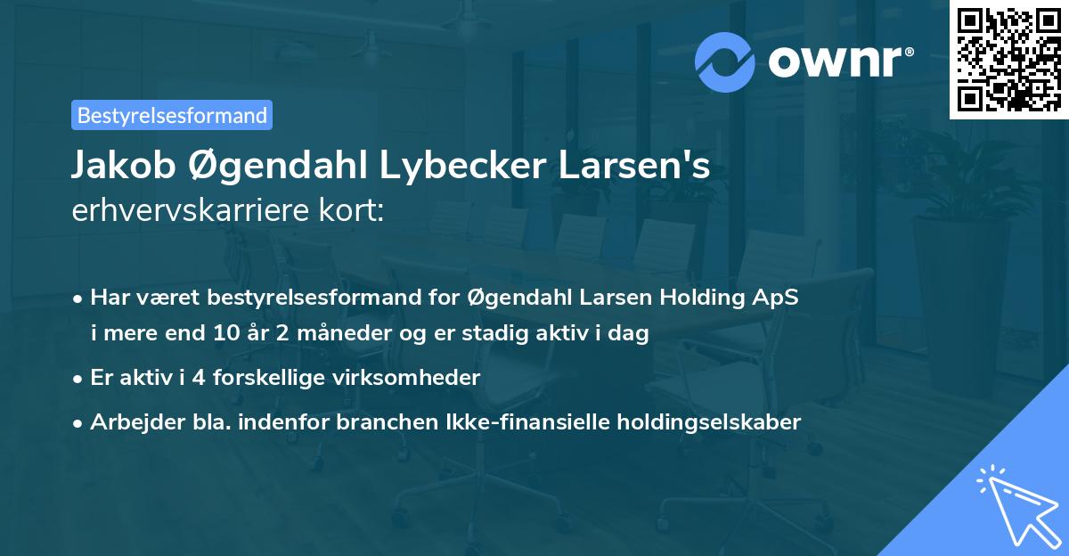 Jakob Øgendahl Lybecker Larsen's erhvervskarriere kort