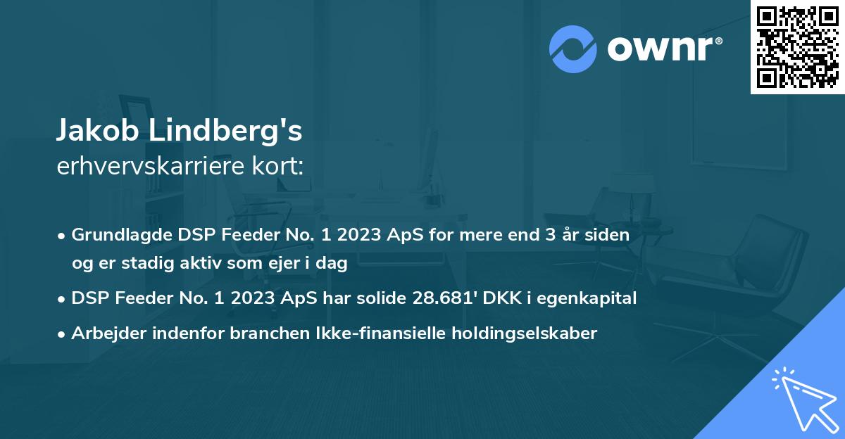 Jakob Lindberg's erhvervskarriere kort