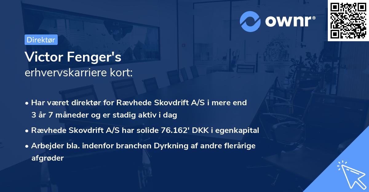 Victor Fenger's erhvervskarriere kort