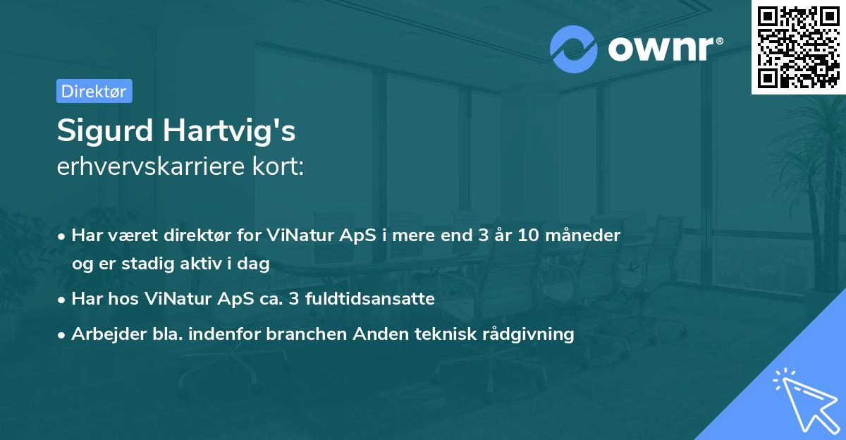 Sigurd Hartvig's erhvervskarriere kort