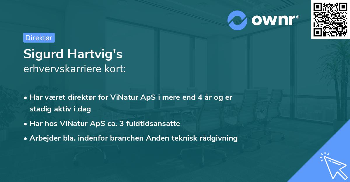 Sigurd Hartvig's erhvervskarriere kort