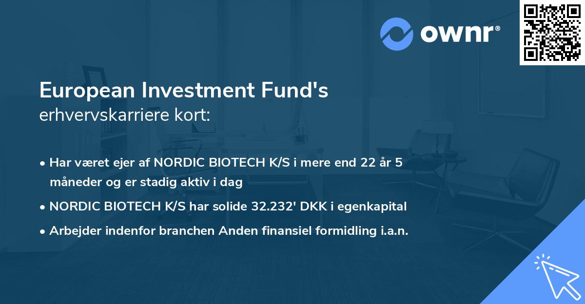 European Investment Fund's erhvervskarriere kort