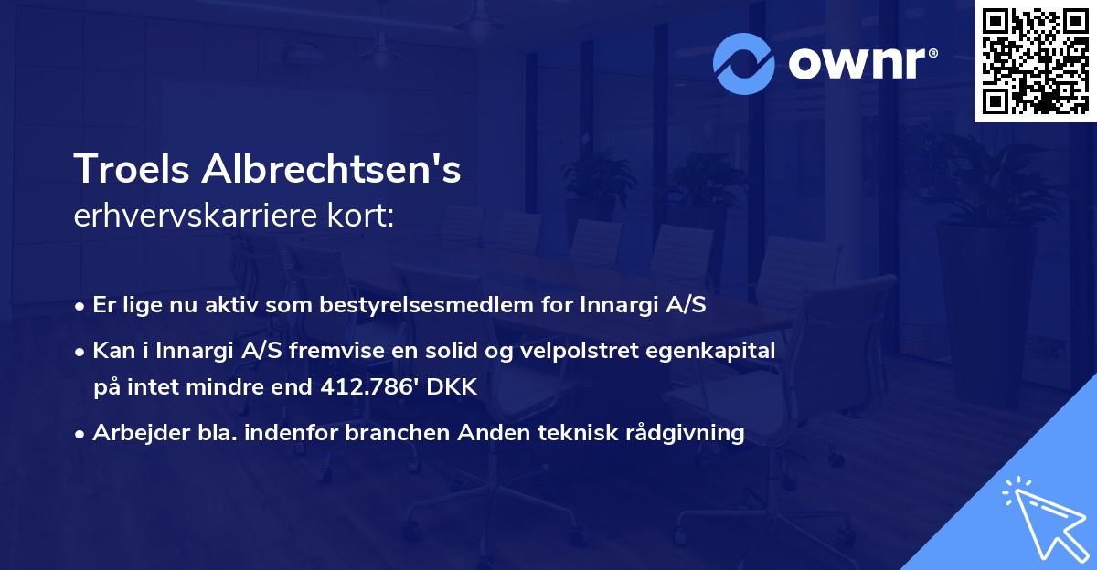 Troels Albrechtsen's erhvervskarriere kort