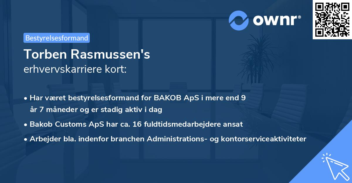 Torben Rasmussen's erhvervskarriere kort