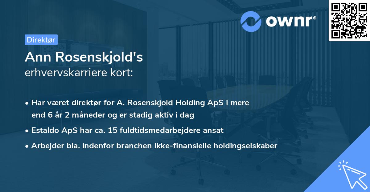 Ann Rosenskjold's erhvervskarriere kort