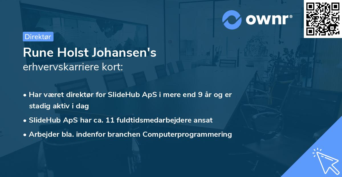 Rune Holst Johansen's erhvervskarriere kort