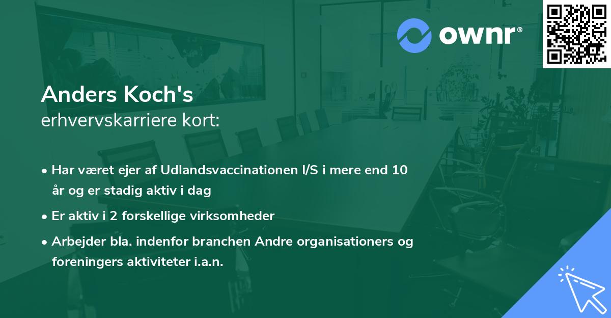 Anders Koch's erhvervskarriere kort