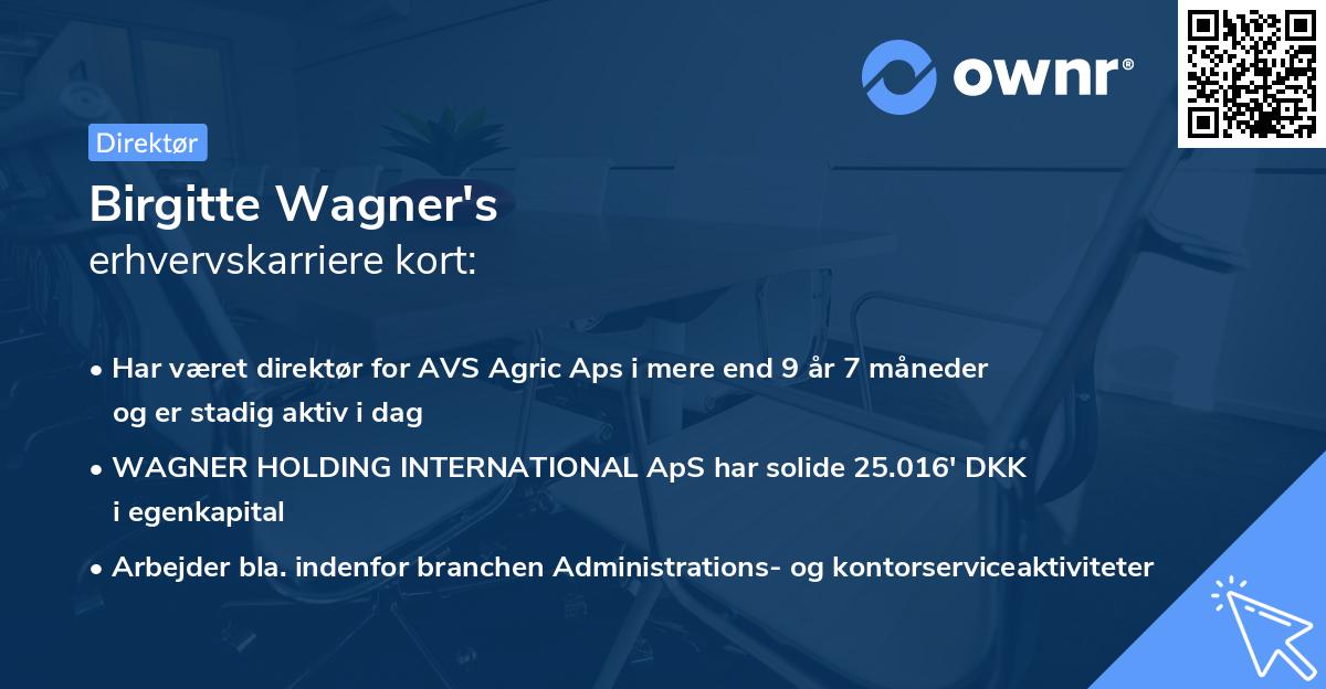 Birgitte Wagner's erhvervskarriere kort