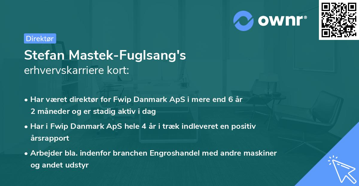 Stefan Mastek-Fuglsang's erhvervskarriere kort