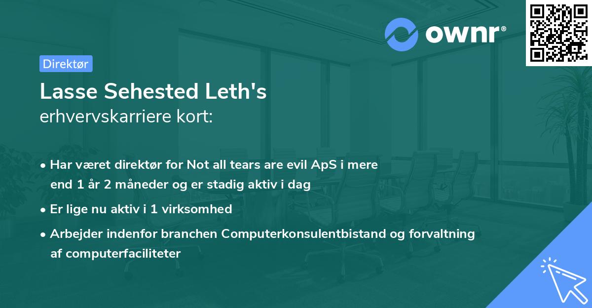 Lasse Sehested Leth's erhvervskarriere kort