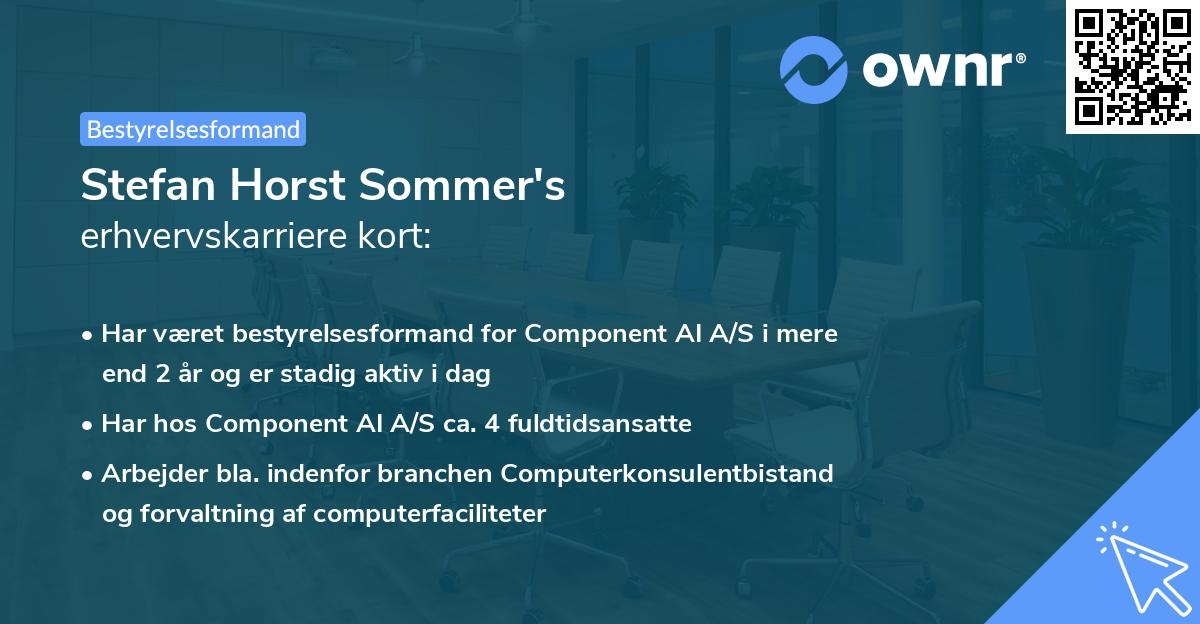 Stefan Horst Sommer's erhvervskarriere kort