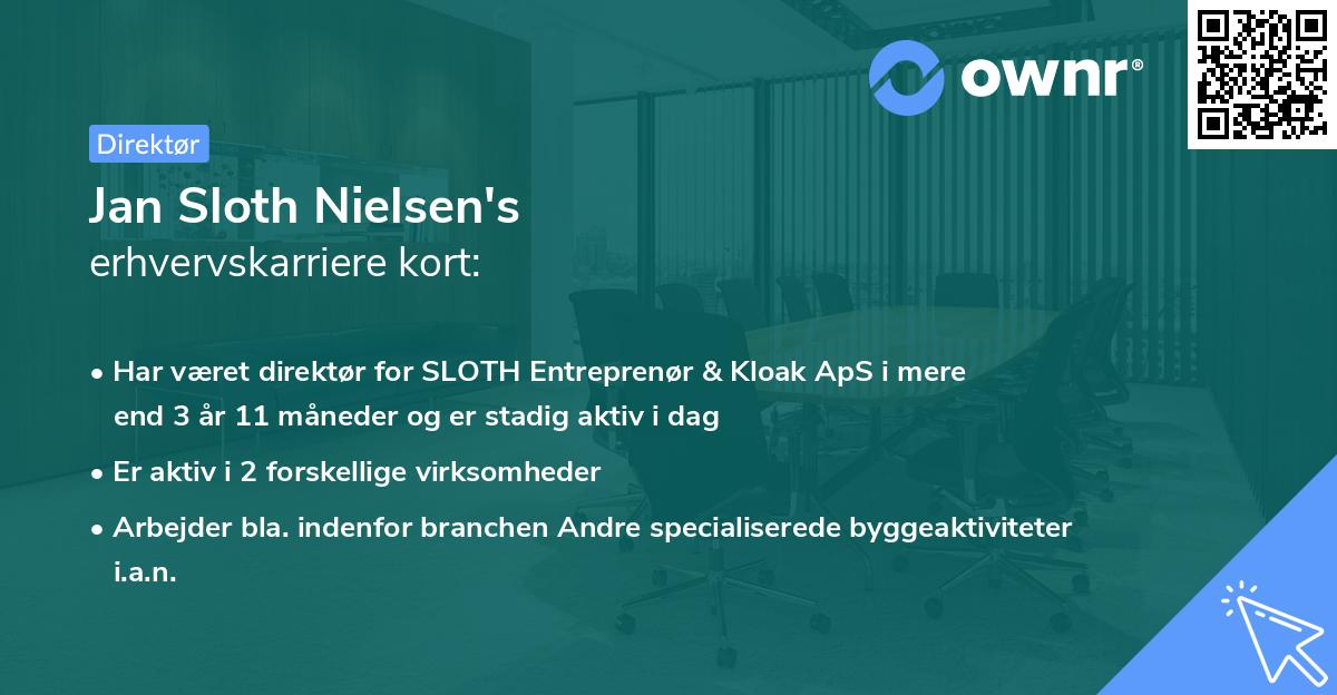 Jan Sloth Nielsen's erhvervskarriere kort