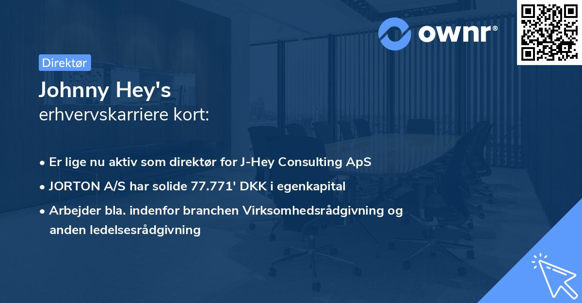 Johnny Hey's erhvervskarriere kort