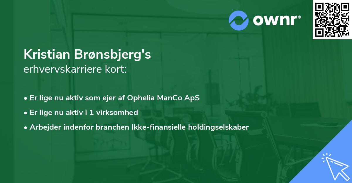Kristian Brønsbjerg's erhvervskarriere kort