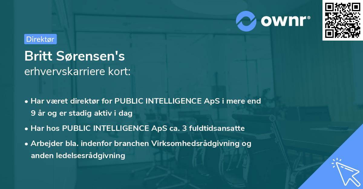 Britt Sørensen's erhvervskarriere kort